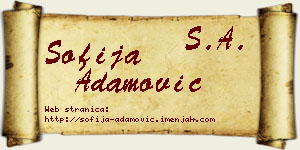 Sofija Adamović vizit kartica